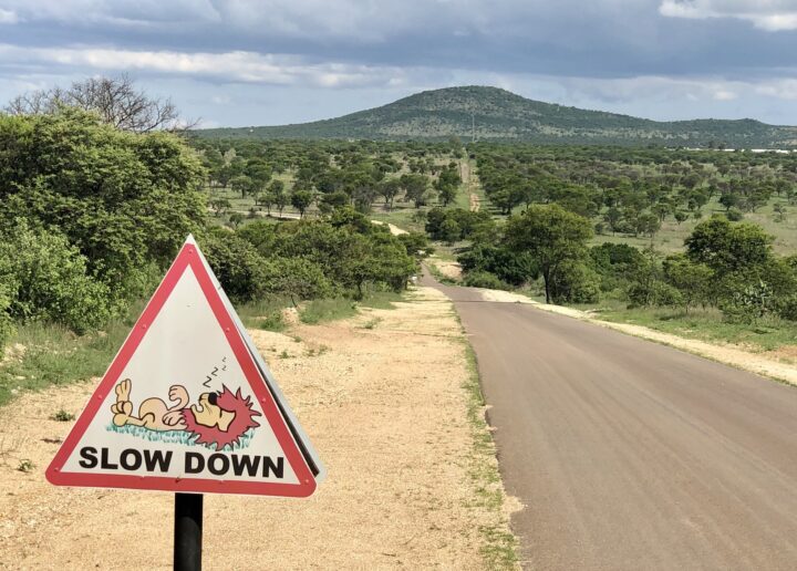 slowdown sign